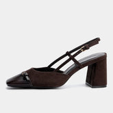 Retro Brown Designer Heels Sandals