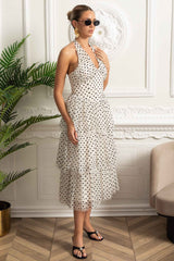 TIERED FITTED MIDI SUMMER PARTY DRESS