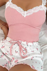 Floral Ribbed Sleep Set