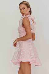 MESH TIED MINI COCKTAIL PARTY DRESS