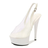 PVC Transparent Women Back Buckle Strap Sandals