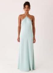 Samaria Maxi Dress - Aqua Lace Halter