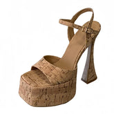 Wooden Chunky Platform Sandals