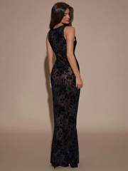 Élise Sheer Lace Maxi Dress