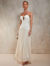 Lucinda Halter Pleated Maxi Dress - Cream
