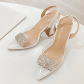 Summer Crystal Rhinestone Buckle Women Pumps