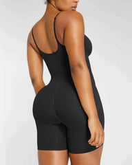 Bare Essentials Midi Bodysuit - Black Seamless Tummy Control