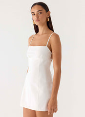 Second Sun Mini Dress - White Adjustable Straps