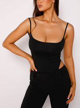 Neira open back bodysuit in black