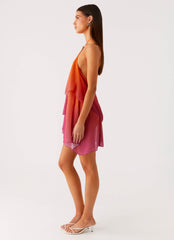 Twin Flame Mini Dress - Orange Gradient Open Back