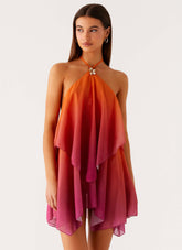 Twin Flame Mini Dress - Orange Gradient Open Back