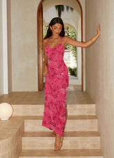 Vietta Maxi Dress - Fuchsia Sequin
