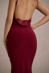 Francoise Maxi Dress - Berry Lace Backless
