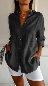 Pleated Elegant Midi Casual Shirt Dress