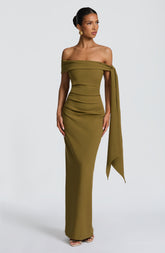 Addie Full-Length Dress - Rich Olive