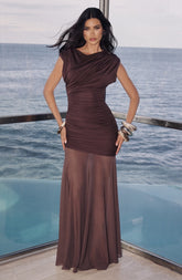 Plum Brown Demelza Maxi Dress