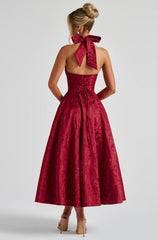Effie Red Midi Dress