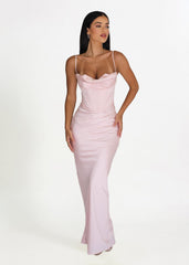 Charmaine Corset Gown in Blush Pink