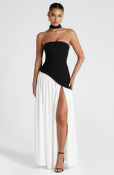 Maliyah Black and White Maxi Dress