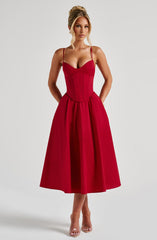 Mariella Red Midi Dress