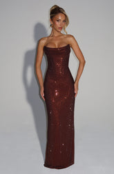 Plum Brown Mirabella Maxi Dress