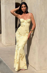 Lemon Nefertiti Maxi Dress