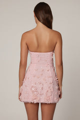 Edita Sequin Floral Mini Party Dress - Ballet Pink