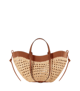 WOMEN'S SCULPTURED RAFFIA MINI SUMMER TOTE BAG