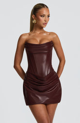 Burgundy Palmer Mini Dress