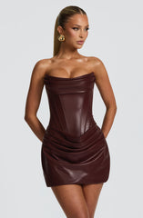 Burgundy Palmer Mini Dress