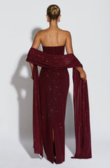 Pandra Wine Sparkle Maxi Dress