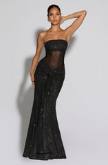 Paula Black Sparkle Maxi Dress