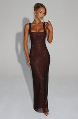 Petra Full-Length Dress - Plum Brown