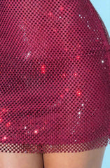 Petra Wine-Colored Mini Dress