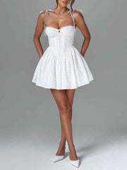 FITTED LACE MINI PARTY SUMMER DRESS