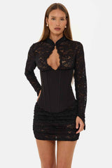Rebel Noir Lace Corset Mini Dress