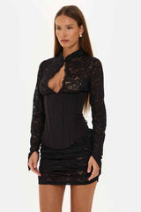 Rebel Noir Lace Corset Mini Dress