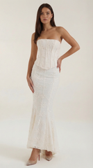 Anastasia Corset Lace Maxi Dress