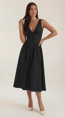 Cassiopeia Midi Plunge Dress