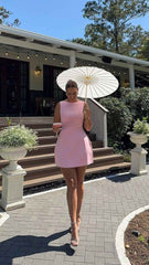 SLEEVELESS FITTED MINI PARTY COCKTAIL DRESS