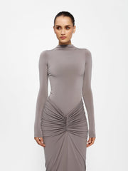 Tia Bodysuit - Nutmeg Maxi dress