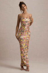 Vitora Maxi Dress - Pastel Floral Sequin