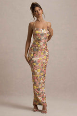 Vitora Maxi Dress - Pastel Floral Sequin