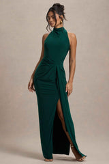 Khari Maxi Dress - Bottle Green Twist Drape