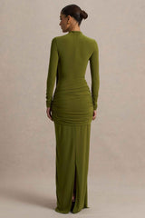 Melissa Maxi Dress - Olive Wrap Draped