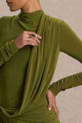 Melissa Maxi Dress - Olive Wrap Draped