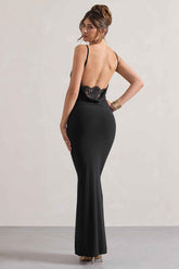 Francoise Maxi Dress - Black Lace Backless