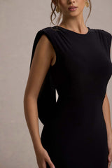 To The Moon Maxi Dress - Black Cowl-Back