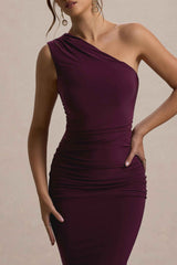 Dalarie Maxi Dress - Port Ruched Asymmetric