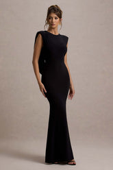 To The Moon Maxi Dress - Black Cowl-Back
